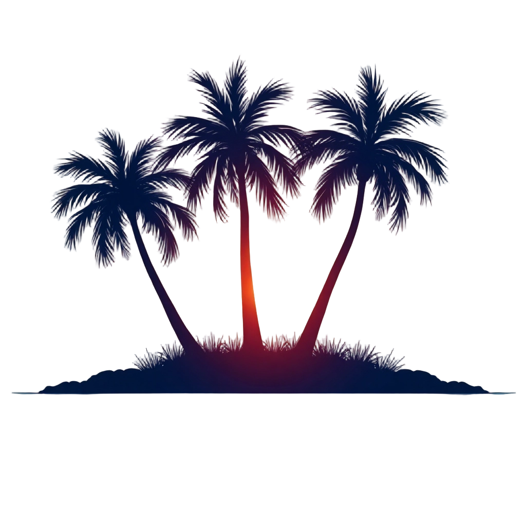 Tropical Sunset Silhouette